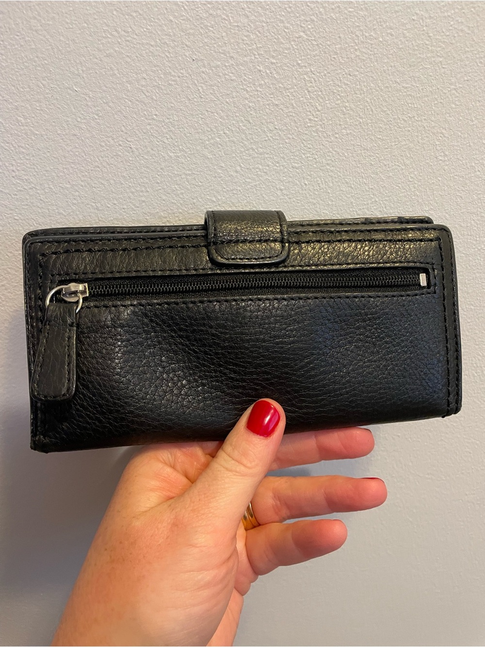 Coach Black Pebble Leather Key & Card Holder with Silver Turn-Lock - Picture 2 of 3